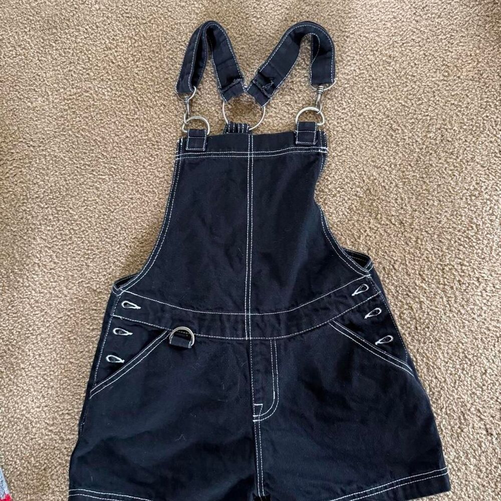 Hot-topic Women's Black and Navy Dungarees-overalls